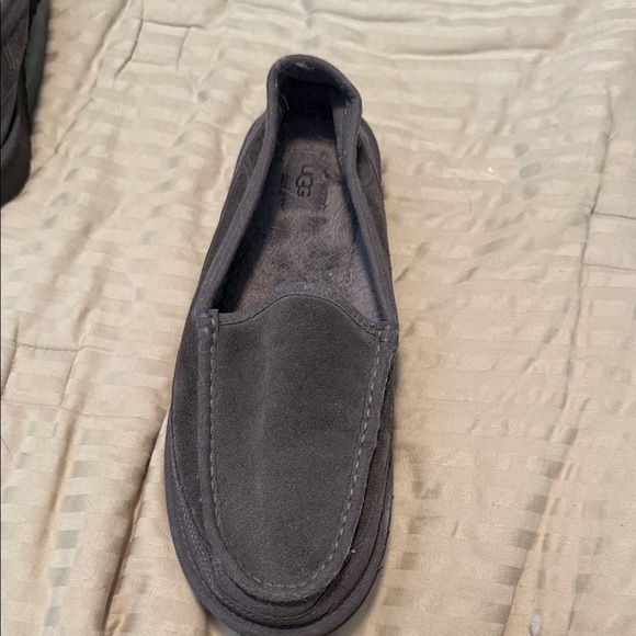 UGG Men's Dark Suede Slip-On Loafers - Picture 1 of 6